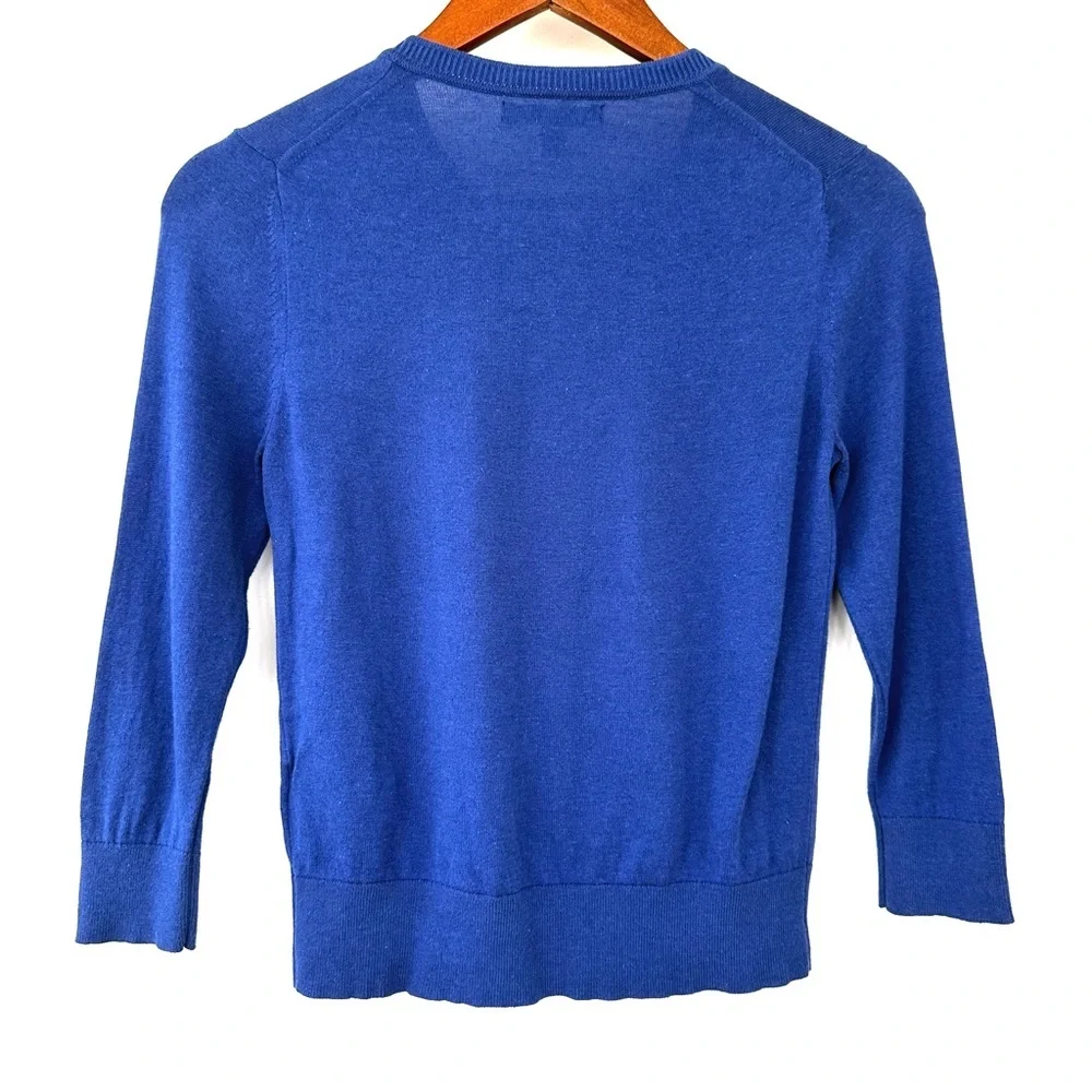 Banana Republic Women's Royal Blue Cardigan, Button Down, Cotton Blend Knit - Picture 6 of 8